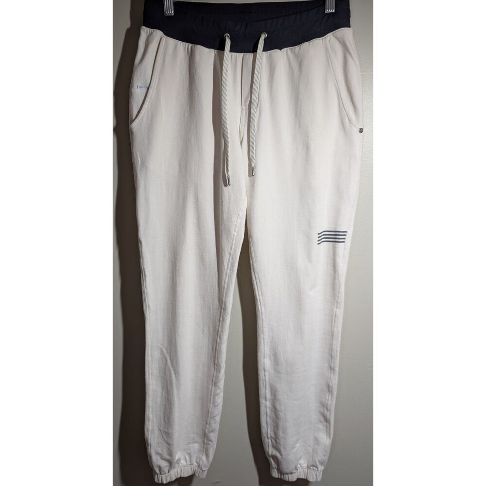 Vuori Ivory & Blue Jogger Pants Drawstring Waist, Men's Size Small